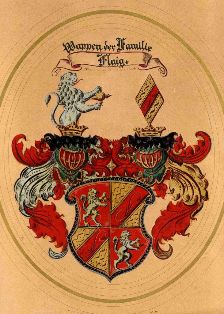 Wappen der Familie Flaig (1876). [Seite 8]